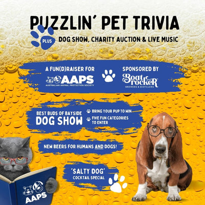 PUZZLIN' PET TRIVIA & MORE w/ AAPS  |  SUN 30 APR  |  12PM - 5PM
